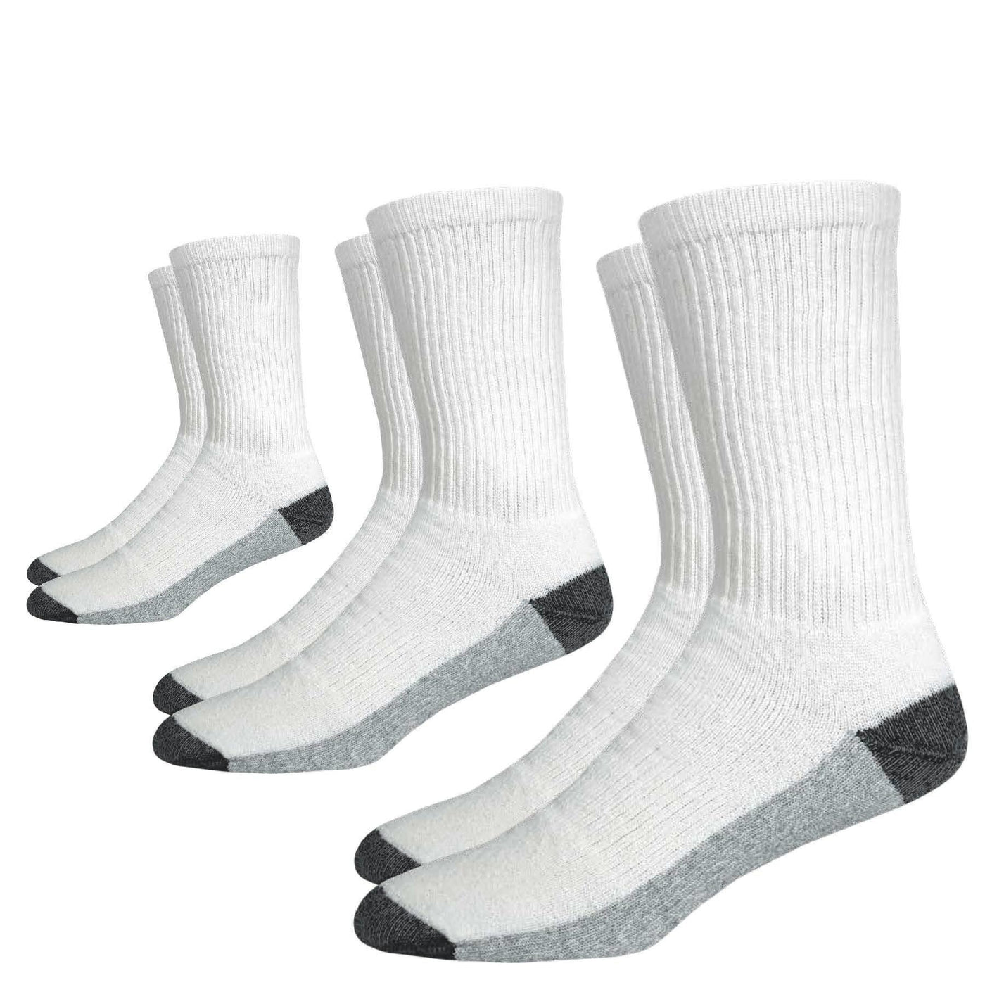 Foot Comfort Everyday Cotton Blend Crew Socks 3 PAIRS