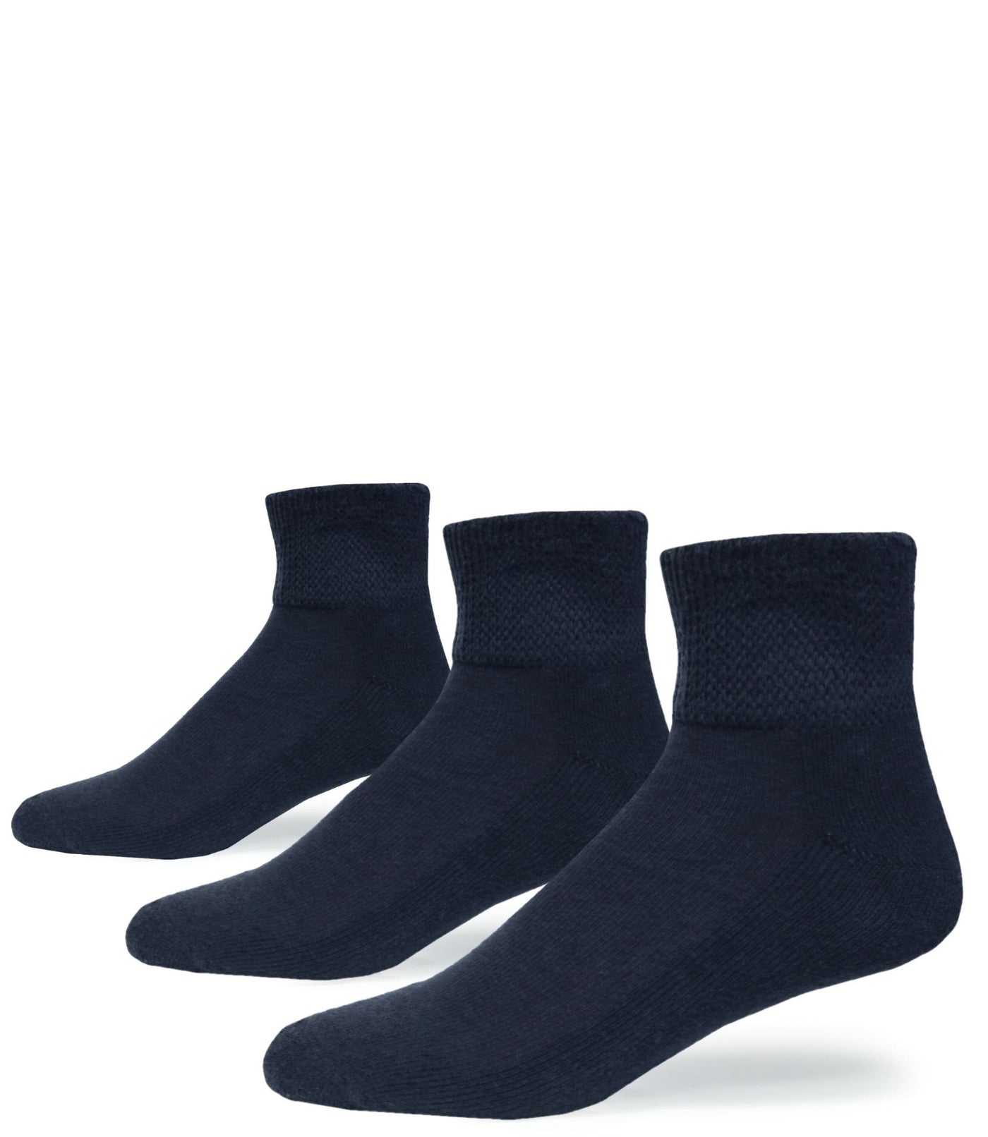 Diabetic Cotton Foot Comfort Navy Quarter USA Socks 3 Pairs
