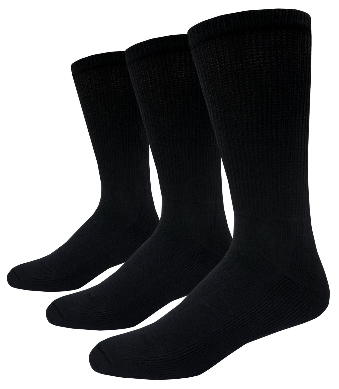 Diabetic Cotton Foot Comfort Crew Socks 3 Pairs