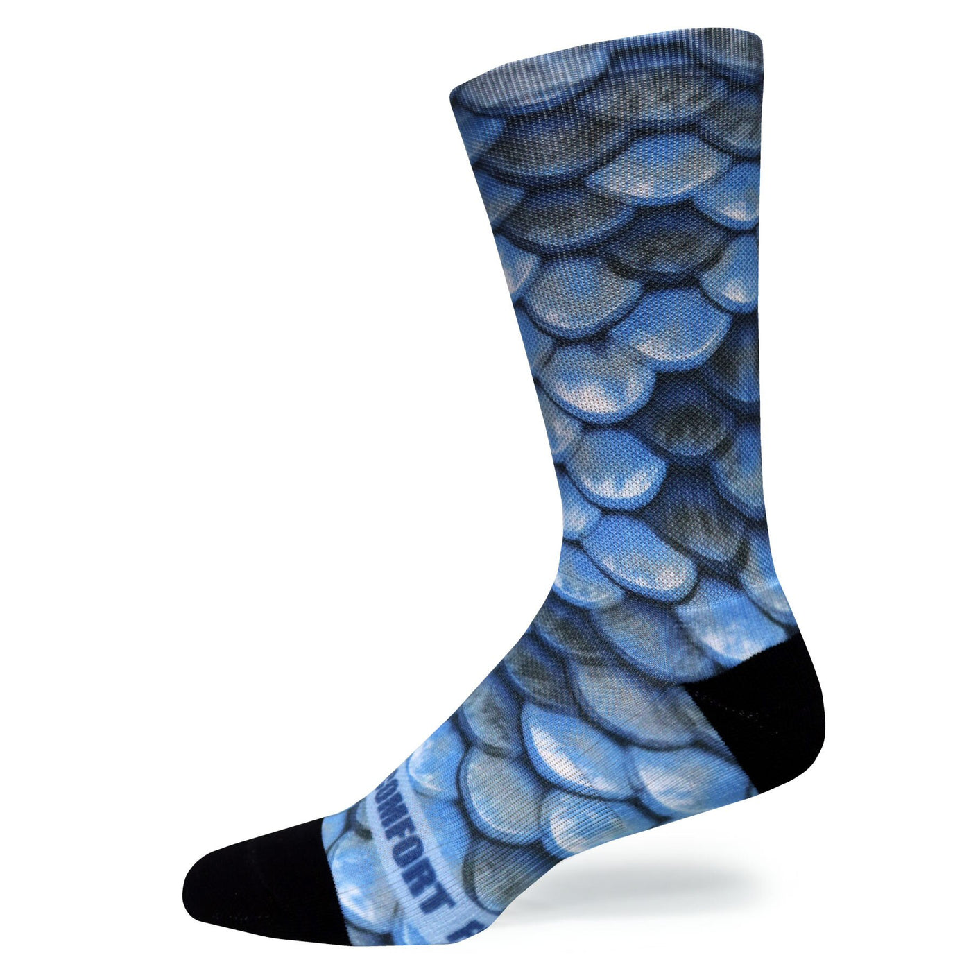 Foot Comfort DTG 360 Scales Blue Crew Socks